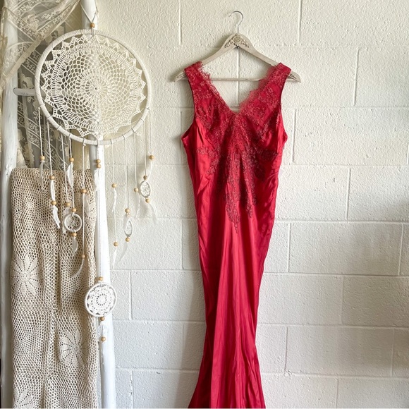 NWT Free People X Brenda Knight Laced Maxi Slip Dress - Picture 4 of 16